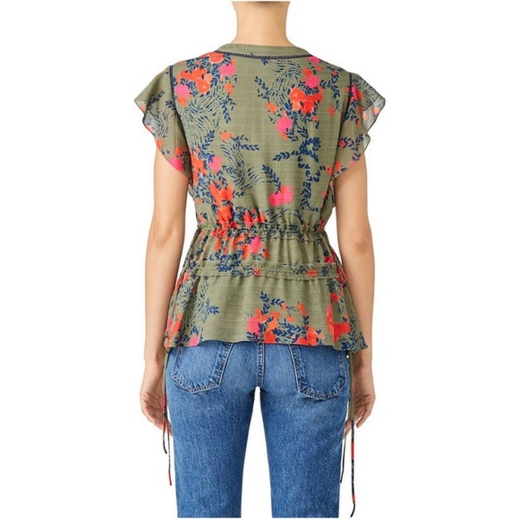 TANYA TAYLOR Anita Flutter Sleeve Blouse - Picture 3 of 14